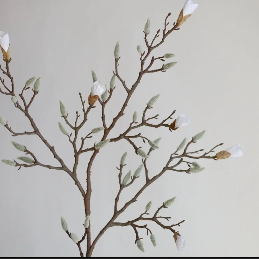 Magnolia budding & bloom realistic branches approximately 38” long, extra tall